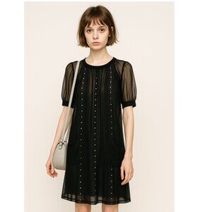 Courreges Paris 1960's Stunning Silk Crystal Embellished Cocktail Dress